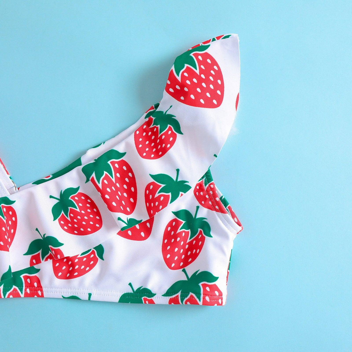 Cute Strawberry Print Swimsuit - PrettyKid