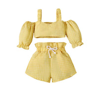 Bubble Short Sleeve Set Summer Baby Girl Two Piece Set