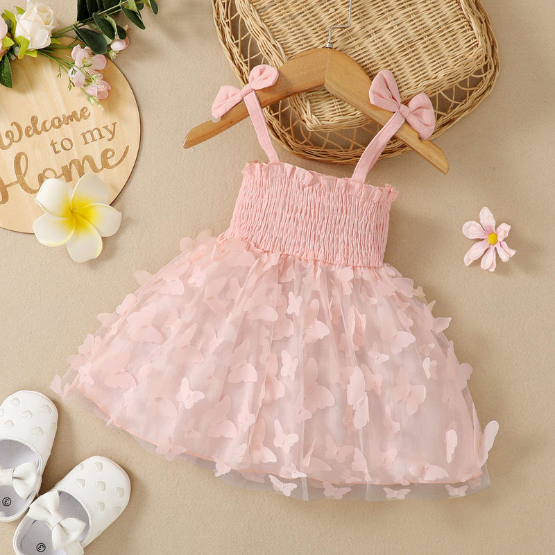 Baby's Summer Sleeveless Dress Baby's Butterfly Sling Skirt