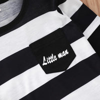 Toddler Kids Boys Black and White Stripe Long Sleeve T-shirt - PrettyKid