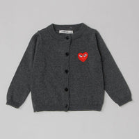 Toddler Kids Solid Color Love Embroidery Cardigan Cotton Thread Knitted Cardigan Coat - PrettyKid