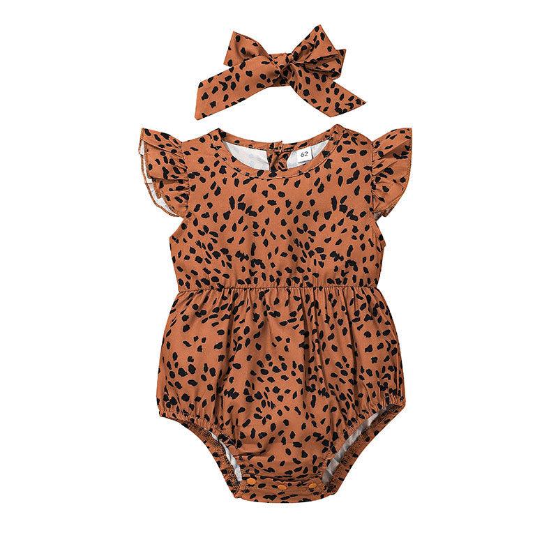 Baby Girl Sleeveless Leopard Print Jumpsuit - PrettyKid