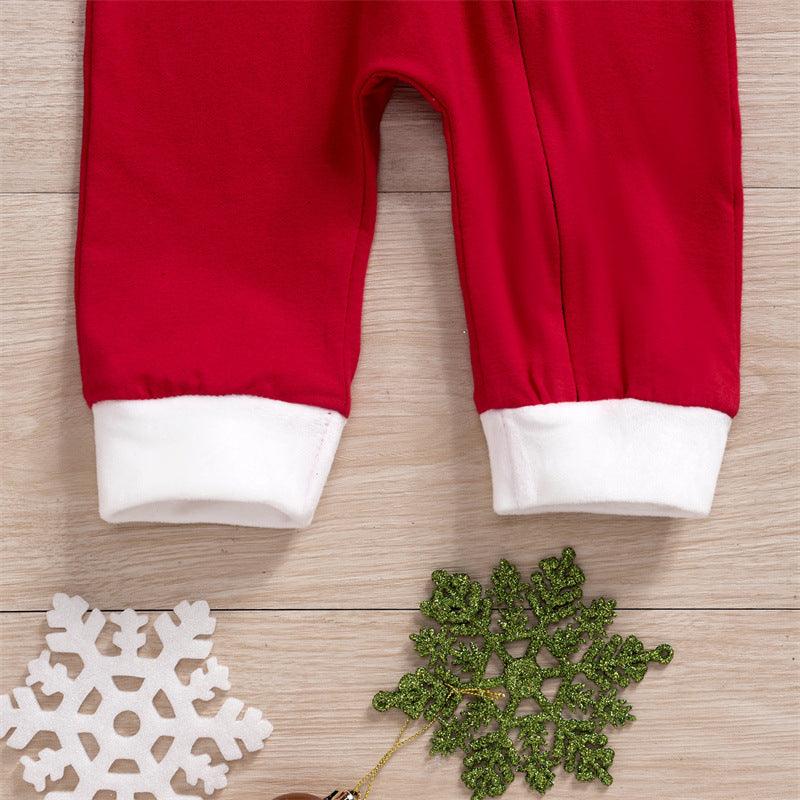 Baby Boys Cute Santa Hooded Zipper Jumpsuit - PrettyKid