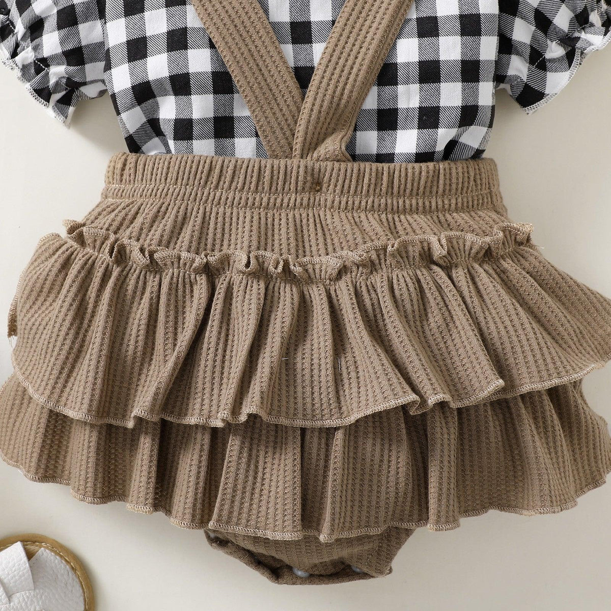 Infant and Young Children's Short-sleeved Shirt+shorts+headband Three-piece Set