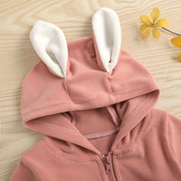 Baby Boys Girls Cute Rabbit Zipper Long Sleeve Jumpsuit - PrettyKid