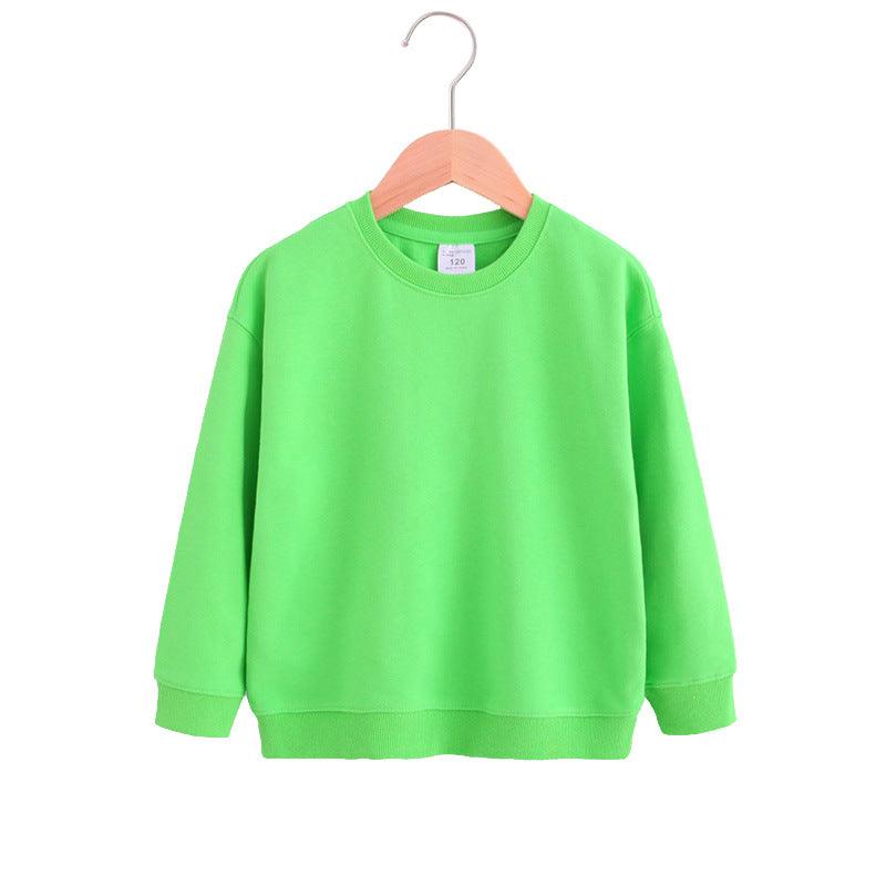 Kids Boys Girls Solid Round Neck Loose Pullover - PrettyKid