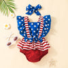 Summer Baby Clothes New Models of Newborn Baby Holiday Sleeveless Onesie Independent Day Baby Striped Harness - PrettyKid