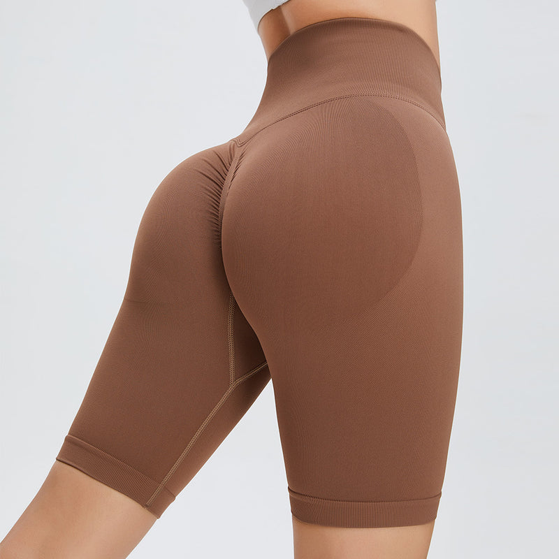 Women Five-point Pants New High Rebound Yoga Pants Running Fitness Sports Fitness Breathable Shorts Female - PrettyKid