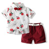 Short-Sleeved Rose Shirt Shorts Suit - PrettyKid