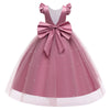 Toddler Kids Girls' Solid Color Satin Mesh Sleeveless Backless Bow Princess Dress - PrettyKid