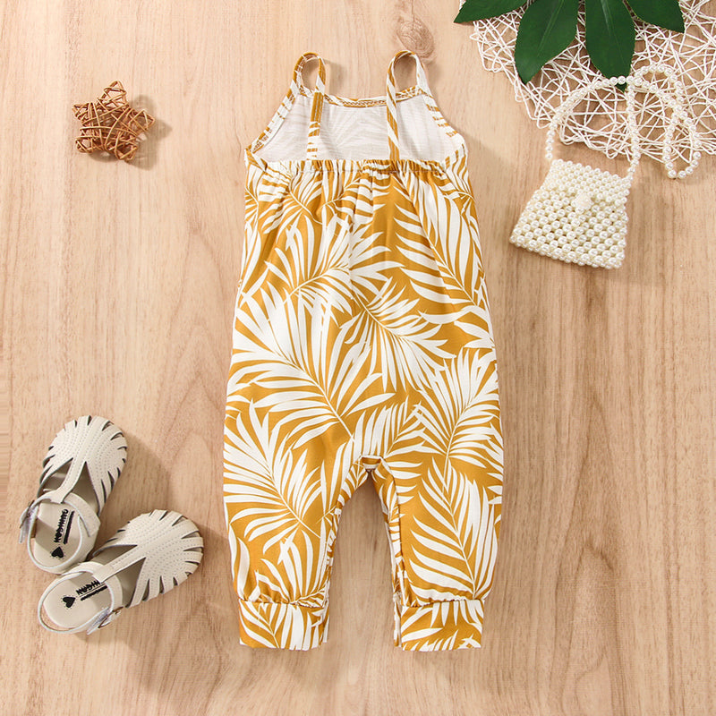 2022 Summer New Baby Girl Baby Tree Leaves Sling Crawl Clothes - PrettyKid