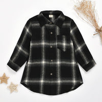 Boys Girls Long Sleeve Plaid Lapel Shirt Kids Wear Supplier - PrettyKid