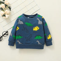 Toddler Boys Cartoon Printed Sweater Set for Dinosaurs Children's Boutique Wholesale - PrettyKid