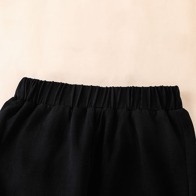 Toddler Kids Black Sleeveless Vest Top Pants Sportswear Set - PrettyKid