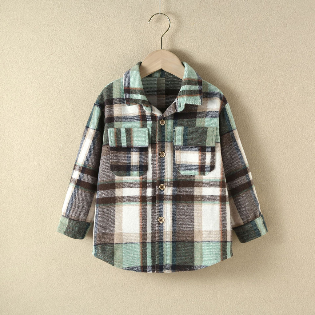 Toddler Kids Colorful Plaid Shirt Top - PrettyKid