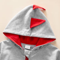 Toddler Kids Boys Cute Dinosaur Shape Hat Long-sleeved Zipper Coat Hoodie - PrettyKid