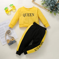 Toddler Boys Girls Long Sleeve Letter Printed Pullover Pants Set - PrettyKid