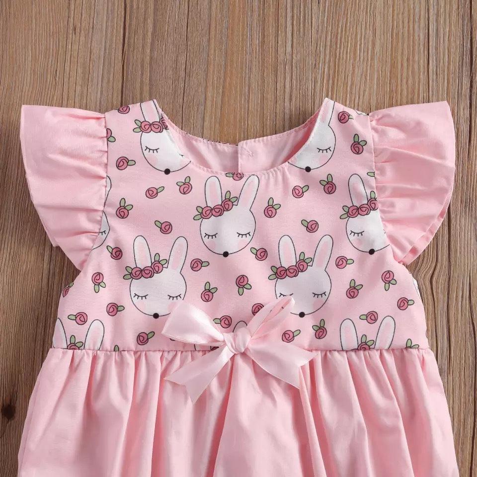 Baby girls' Pink Easter Bunny print Jumpsuit - PrettyKid