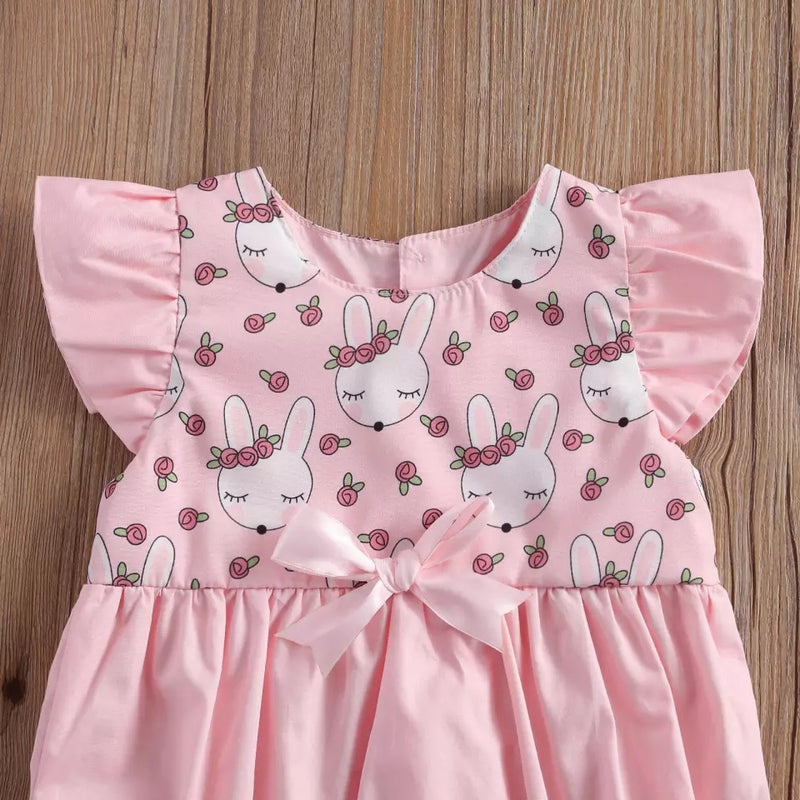 Baby girls' Pink Easter Bunny print Jumpsuit - PrettyKid