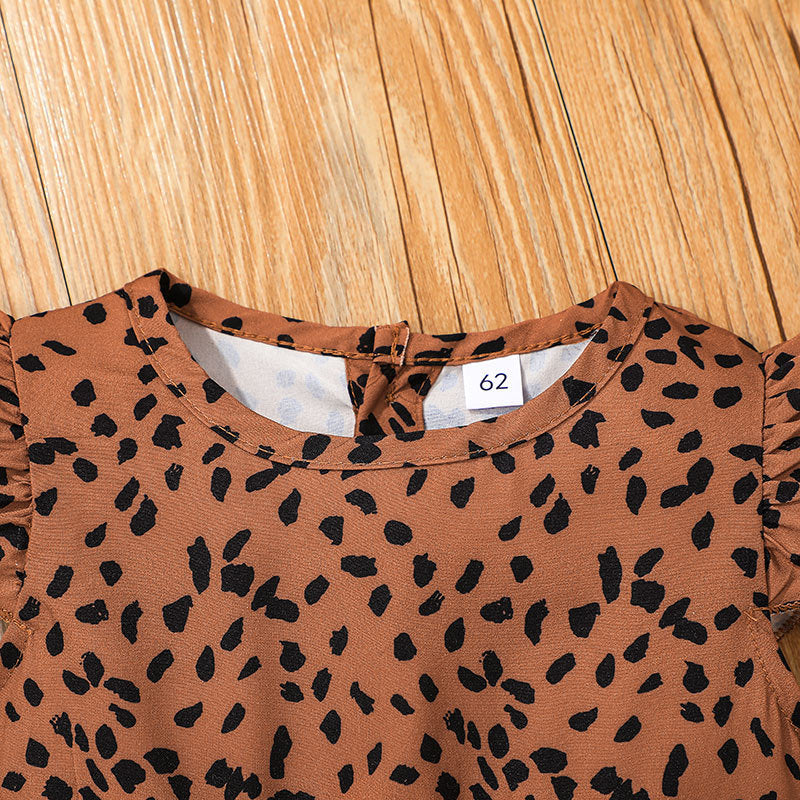 Baby Girl Sleeveless Leopard Print Jumpsuit - PrettyKid