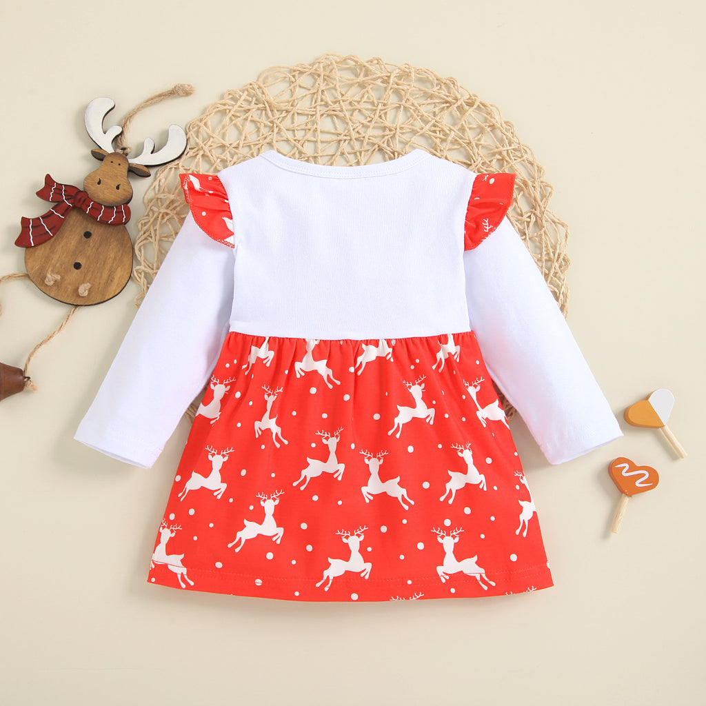 Toddler Girls Halloween Bow Long Sleeve Dress Bulk Childrens Clothing - PrettyKid