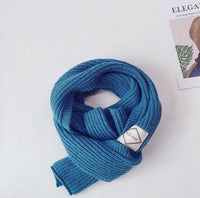 Boys Girls Solid Color Knitting Warm Woolen Scarf - PrettyKid