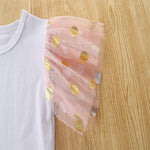 Toddler Kids Girls Solid Color Sleeveless Mesh Stitched Denim Skirt Set - PrettyKid