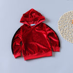 Toddler Kids Girls' Solid Golden Velvet Round Neck Long Sleeve Sweater Set - PrettyKid