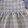 Toddler Kids Girls Solid Color High Neck Long Sleeve Top Plaid Print Suspender Dress Set - PrettyKid