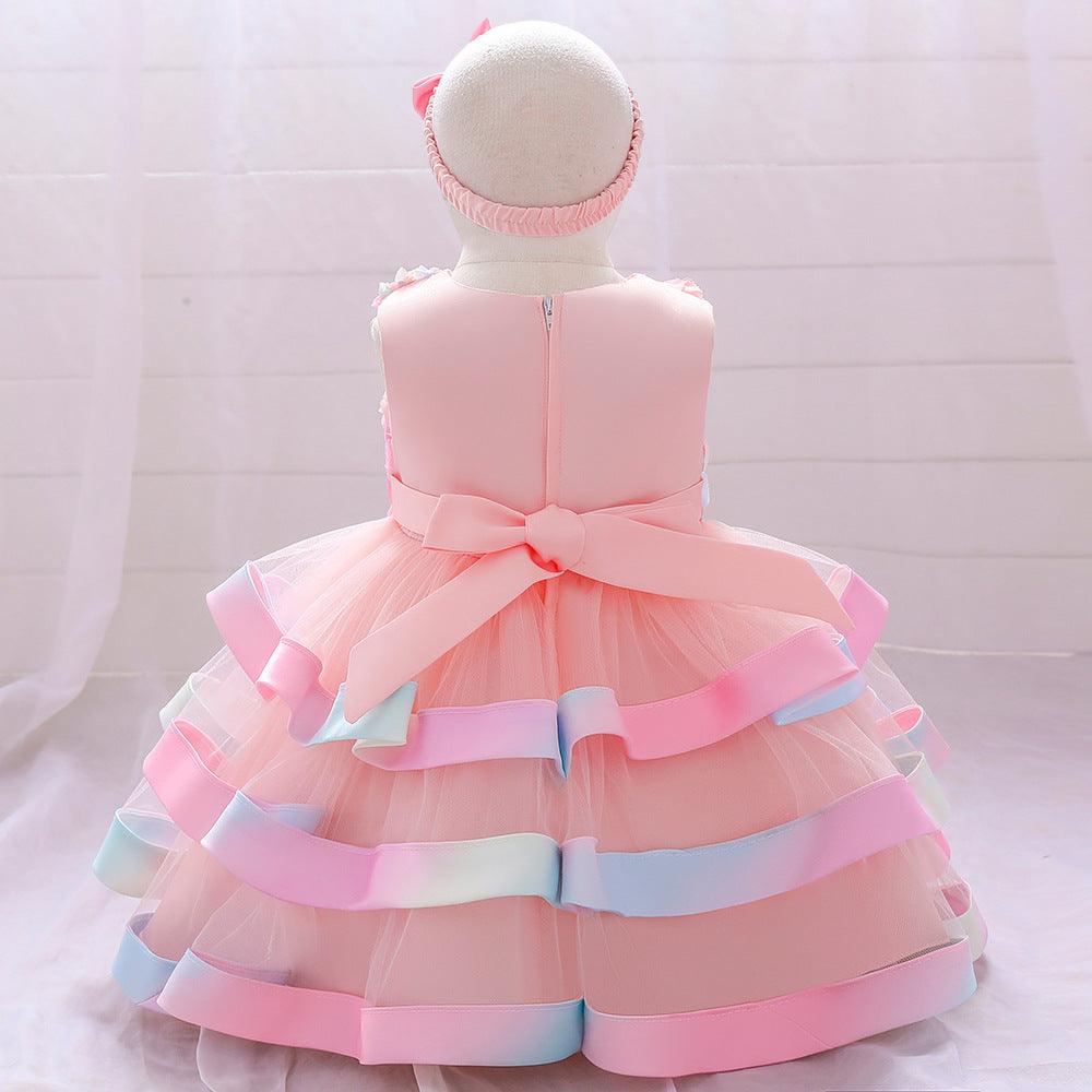 Baby Girls Flower Cake Puffy Skirt Baby Girl Dresses Wholesale - PrettyKid