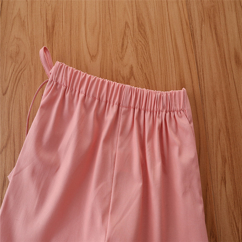Toddler Kids Girls' Knitted Striped Solid High Collar Top Skirt Set - PrettyKid