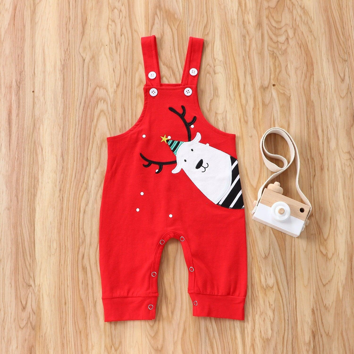 Baby Christmas Dress Long Sleeve Striped Elk Suit - PrettyKid