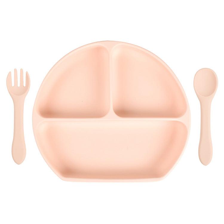 Baby Silicone Plate Fork Spoon Set - PrettyKid