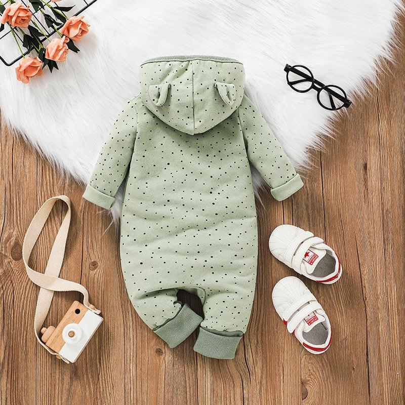 Baby Boys Girls Solid Long Sleeved Hoodie Jumpsuit - PrettyKid