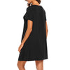 Women's Dress Solid Color Short Sleeve Button Loose Maternity Dress Lactation Dress - PrettyKid