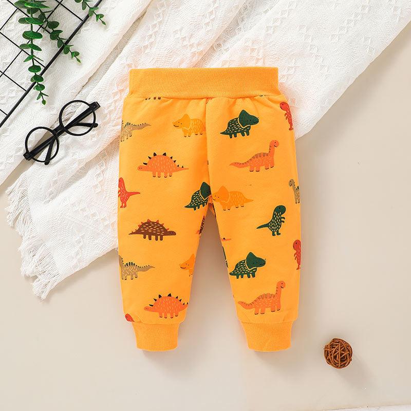 Toddler Boys Cartoon Dinosaur Hoodie Pants Set - PrettyKid