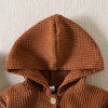Spring 2023 Children's Bodysuit Solid Corduroy Infant/Toddler Hooded Triangle Romper - PrettyKid