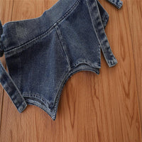 Children Girls Shirt Skirt Denim Belt Set - PrettyKid