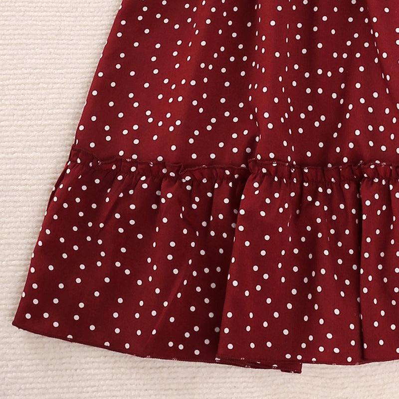 2023 Summer Girls' Baby Polka Dot Bubble Sleeve Dress