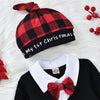 Baby Boys Gentleman Tie Fake Two-piece One-piece Christmas Suit - PrettyKid