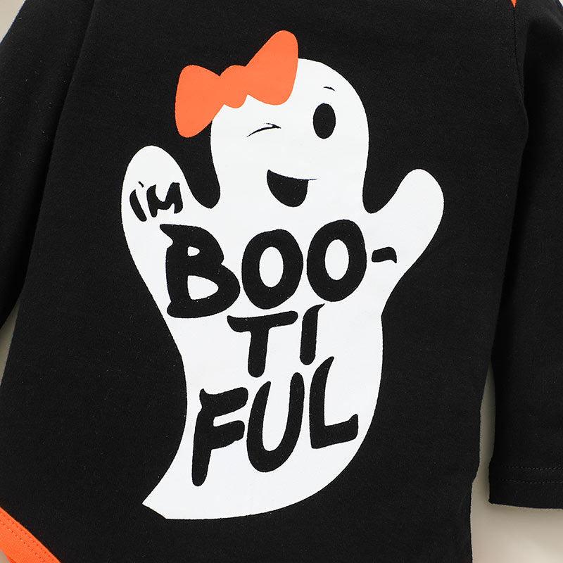 Baby Girls Cartoon Ghost Print Long Sleeve Jumpsuit Long Sleeve Two-piece Suit Unbranded Baby Clothes Wholesale - PrettyKid