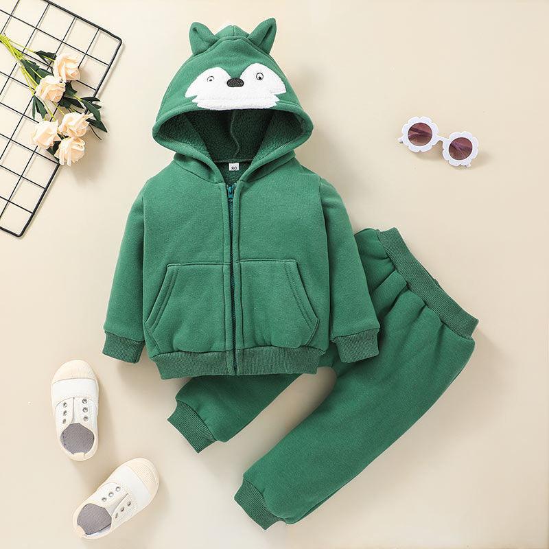 Children's Long Sleeved Children's Suit Cartoon Coat Pants Two-piece Set - PrettyKid