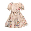 Dress Girl's Baby Bubble Sleeve Printed Round Neck Dress