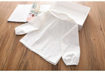 Girls Solid Color Pocket Badge Long Sleeve Shirt Plaid Print Pleated Skirt - PrettyKid