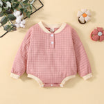 Climbing Clothes Autumn Thickened Warm Baby Romper Solid Color Long Sleeve Baby Shirt - PrettyKid