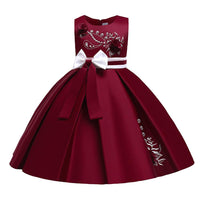 Kids Girls Bow Embroidered Pengpeng Skirt Children's Dress Wholesale Girls Dresses - PrettyKid