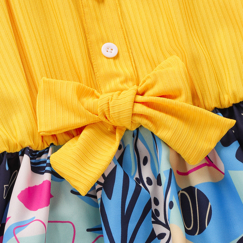 Summer Toddler Kids Girls Suspender Bow Dress - PrettyKid