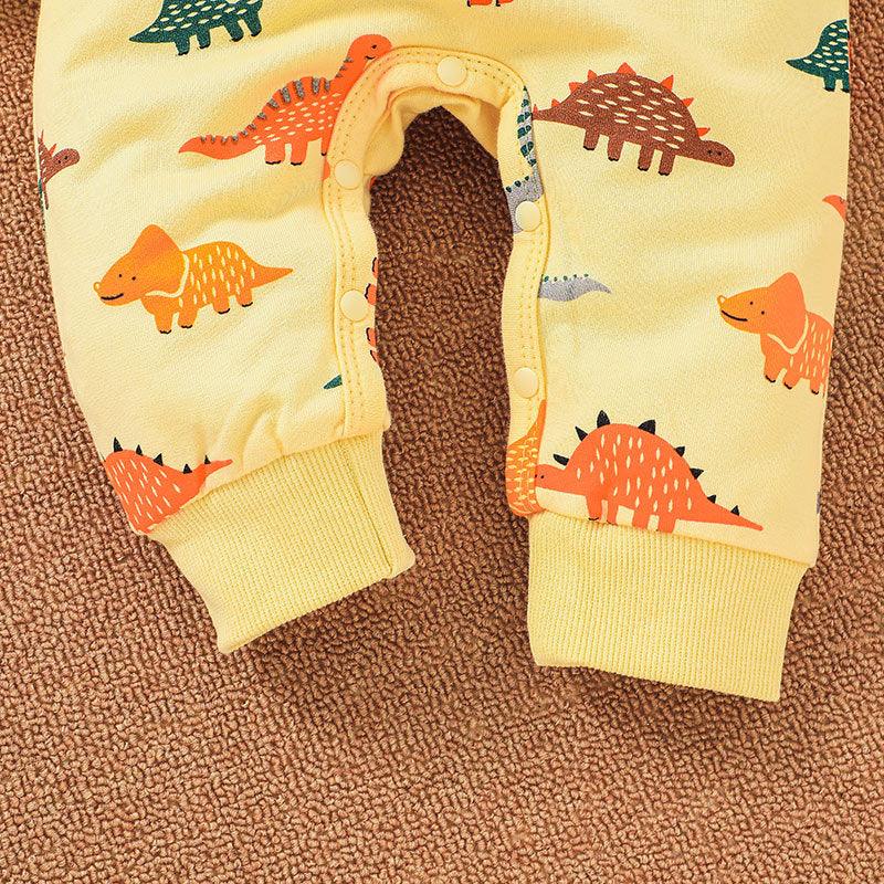 2021 Baby Boys Cartoon Dinosaur Print Hoodie Jumpsuit - PrettyKid