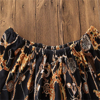 Girls Off Shoulder Stylish Top & Pants & Headband Wholesale Girls Clothing - PrettyKid