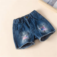 Girls Off Shoulder Tie Dye Short Sleeve Top & Denim Shorts Girl Wholesale - PrettyKid